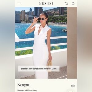 Meshki Ivory Cap Sleeve Dress